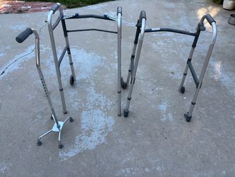 2 Folding Walkers, 1 Quad Cane