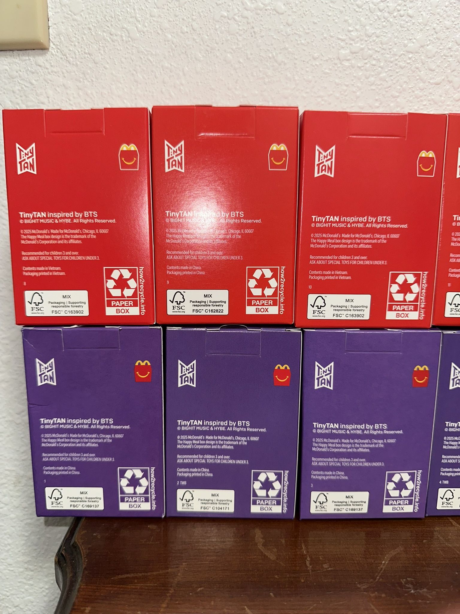 McDonald's Tinytan x BTS 2025 Happy Meal Toys Sets(1-14) With Free Sticker + Box