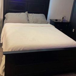 Black Queen Size Bed Flame