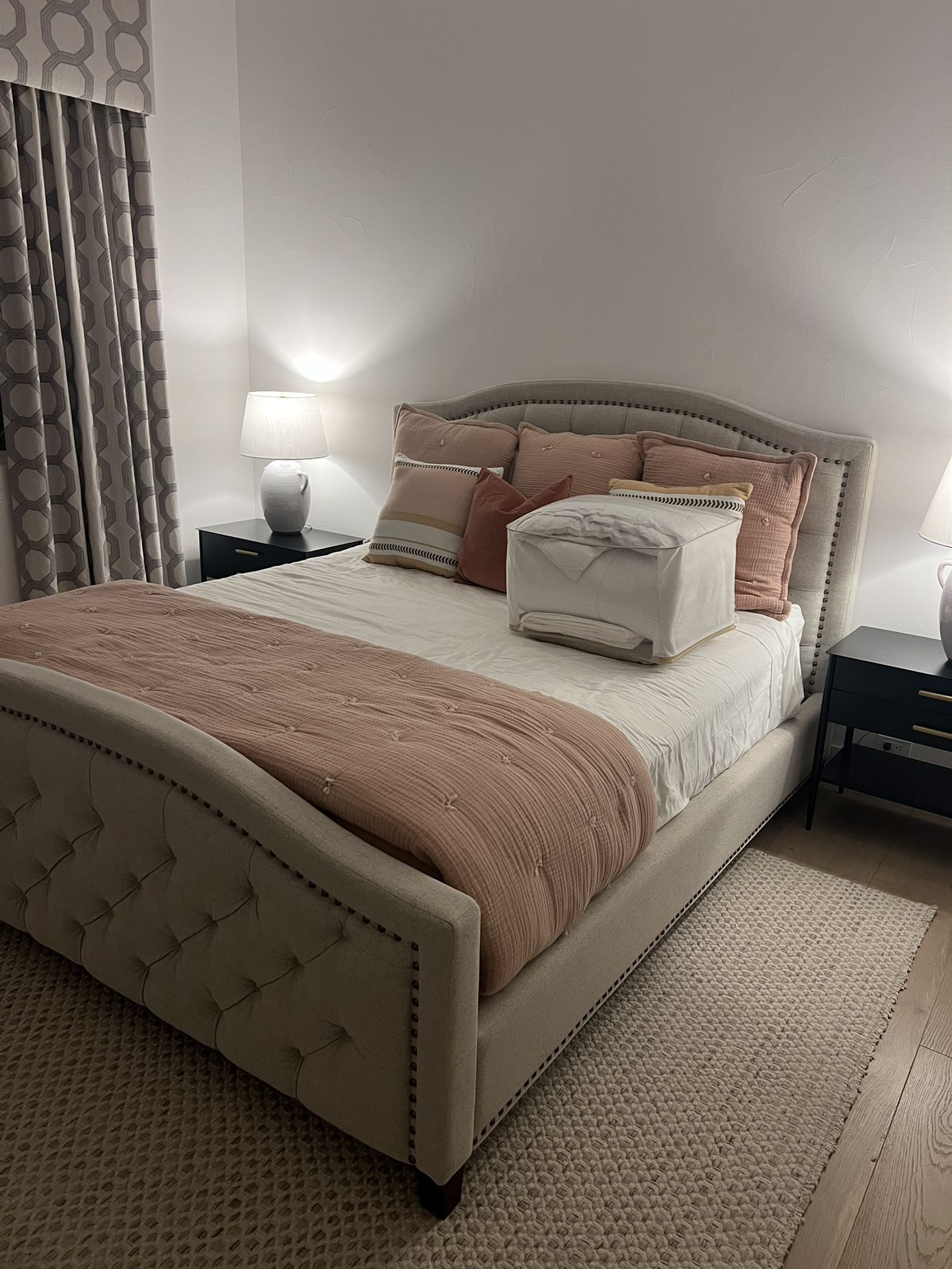 Cal King Bed Frame w/new Mattress