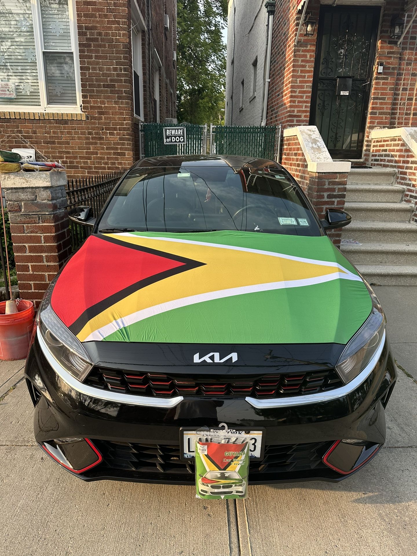 Guyana Flag Car Hood Cover Fits All Cars
