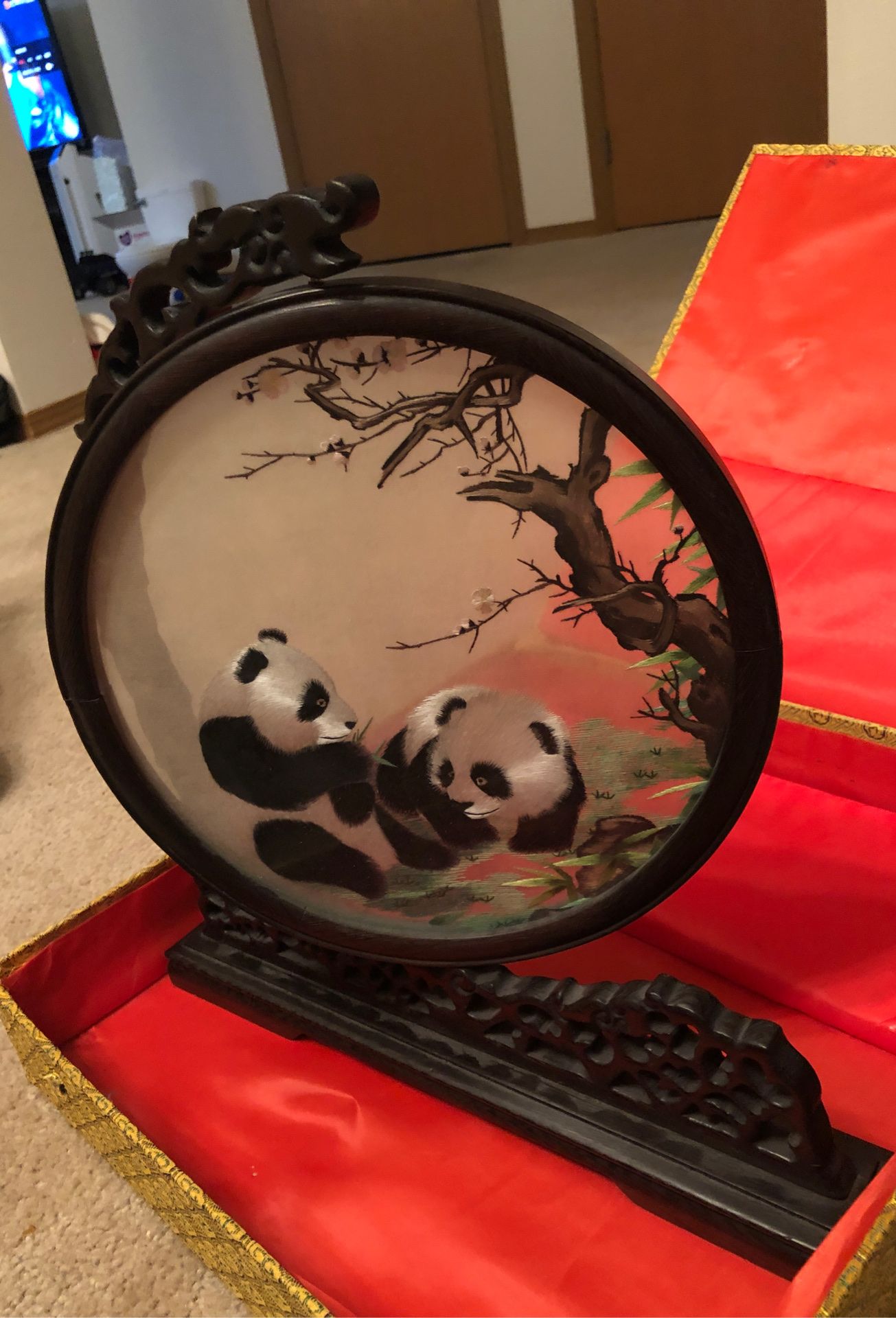 Authentic Panda double sided Xiang embroidery
