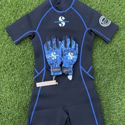 Scubapro 2mm Shorty Wetsuit & 1.5mm gloves Men’s small