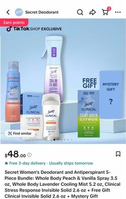 Secret Women's Deodorant 5-Piece Bundle