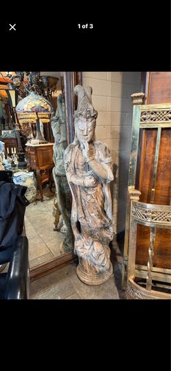 Beautiful Asian goddess stone sculpture, extremely solid