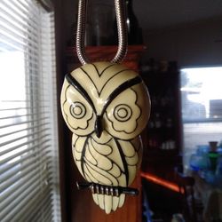 EISENBERG ARTIST SERIES ENAMEL OWL PENDANT 