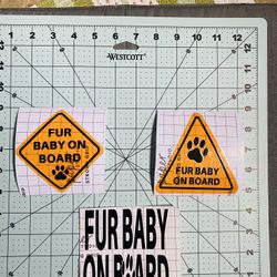 Fur Baby On Board Car Window Vinyl Decal