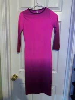 Pink to Purple Ombre Bodycon Midi Dress