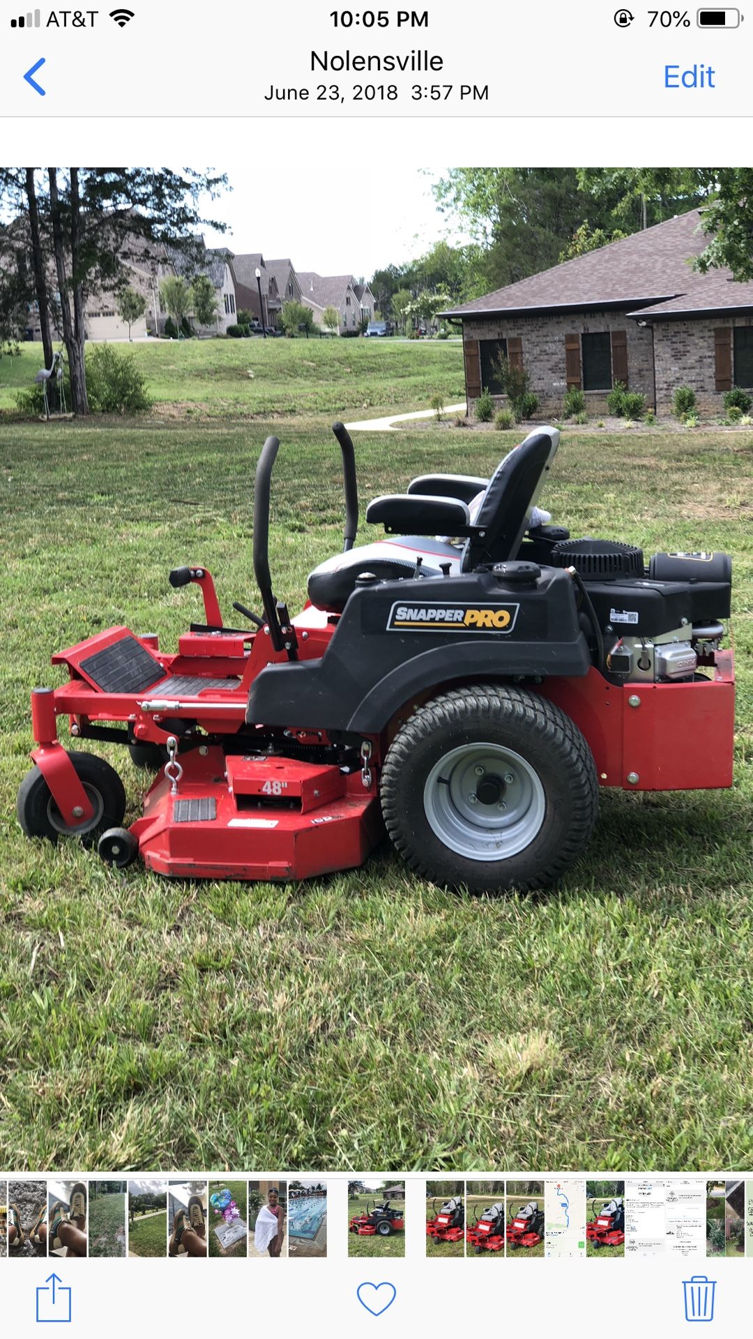 Snapper pro commercial zero turn “48 inch with only 82 hours.