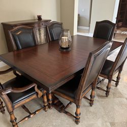  Beautiful Dining Room Table W/leaf / Sideboard/ 6 Chairs - Originally $4800.    Asking $1250