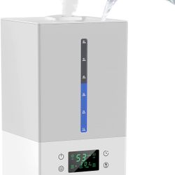 6L Humidifiers for Bedroom Large Room, Cool Mist Humidifiers for Baby Nursery Plants with Essential Oils Diffuser, 360° Rotatable Nozzle, Auto-Shut Of