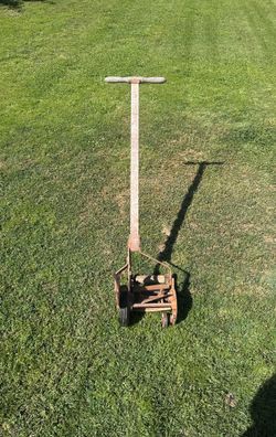 antique push reel lawn mower