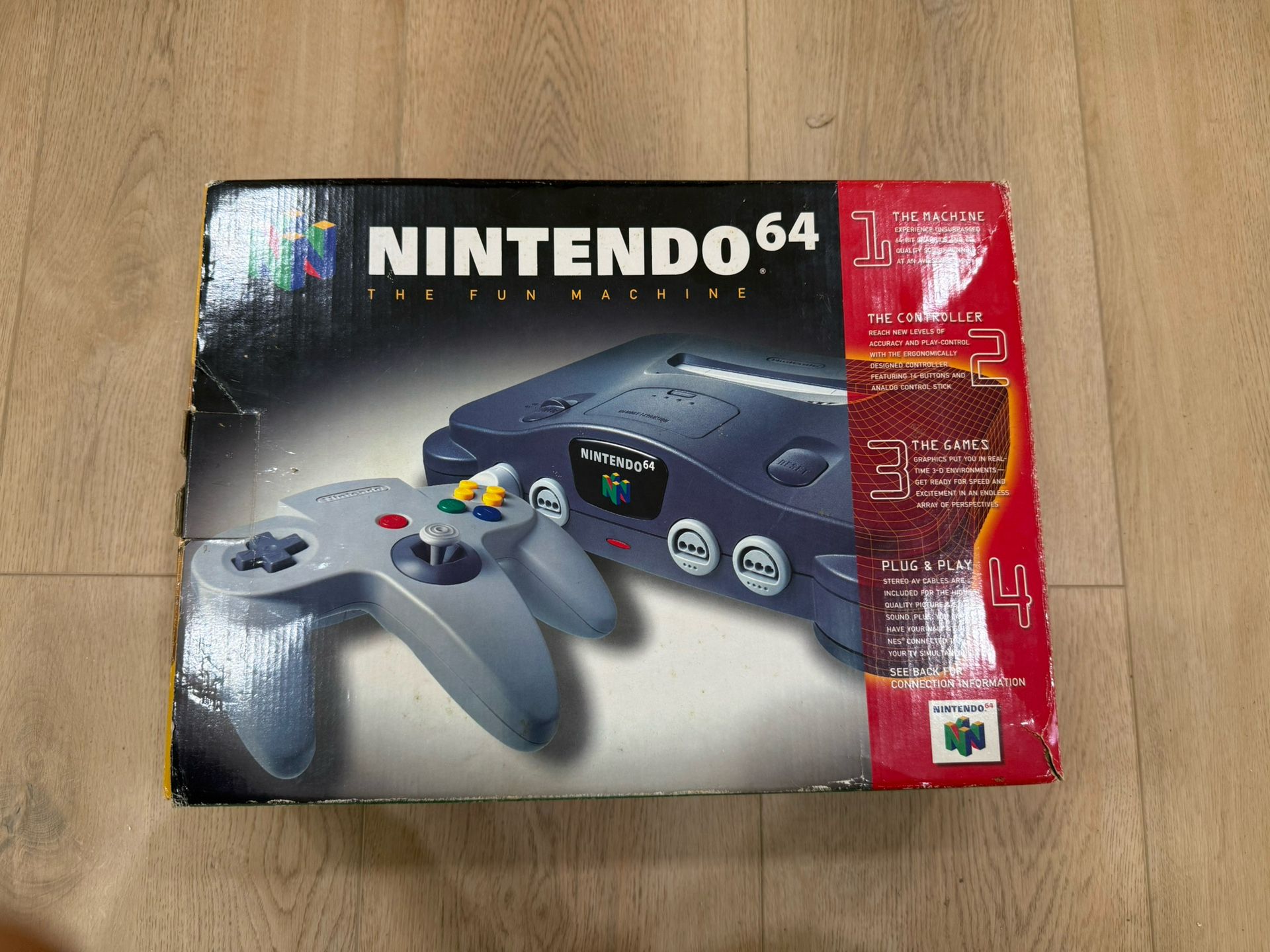 Complete In Box Nintendo 64 System With Plastic Bags And Manual