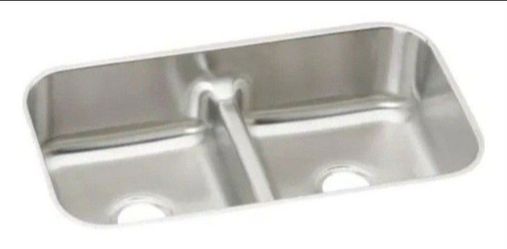 Elkay Lustertone Undermount Stainless Steel 32 in. Double Bowl Kitchen Sink