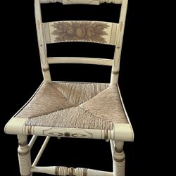 Vintage Lambert Hitchcock Side Chair, Dining Chair, Woven Rush Seat Marked L. Hitchcock Hitchcock-ville Conn. Warranted Rm