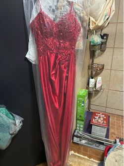 Burgundy strapless size 8