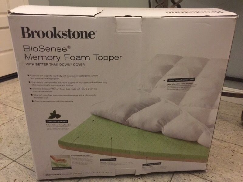 Brookstone Biosense memory foam topper. Full 52