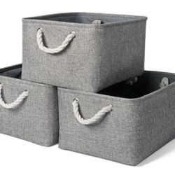 TheWarmHome Storage Bins - 3PCS Fabric Storage Baskets for Organizing Shelves