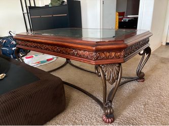 Coffee Table with glass insert $75 OBO
