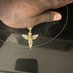 10k Gold Angel Pendant 