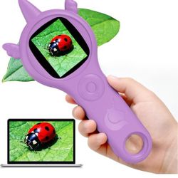 Handheld Pocket Kids Microscope  w/2'' Screen, Photo Video Mini Portable Science Edu Digiscope, Christmas Birthday Gift. SD Card Not Included