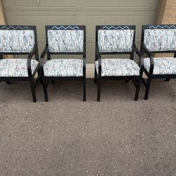 Modern Accent Dining Chairs–Black Wood Frame