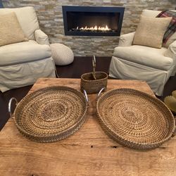 Silverware holder & Wicker tray’s
