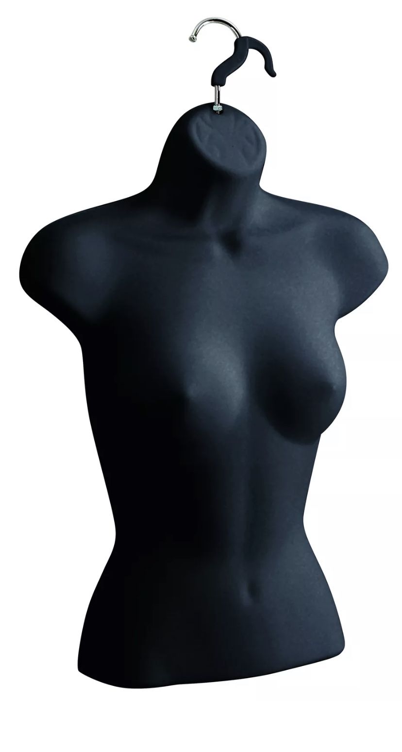 Black female torso mannequin w/ hanger