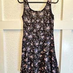 Divided | Junior Sleeveless Black Floral Dress | Size Small 