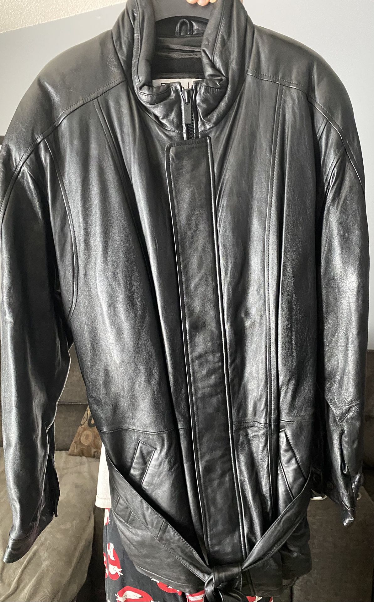 Mens XL Wilsons Leather Trench Coat