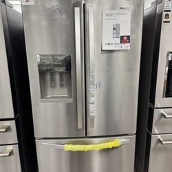 Whirlpool - 24.7 Cu. Ft. French Door Refrigerator - Stainless Steel Model: WRF555SDFZ
