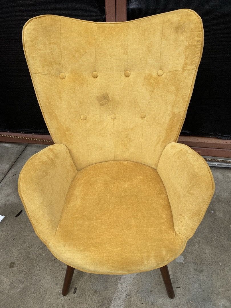 New Mustard yellow wingback accent chair