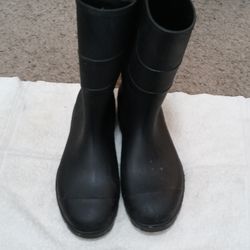 Mens Black Rubber Boots Size 10