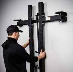 Folding Wall- Mounted Squat Rack Garge home Gym power cage Smith machine