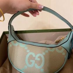 Gucci double G canvas and leather shoulder bag