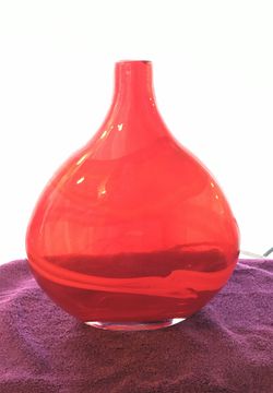 Red and Orange glass vase