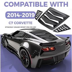 Rear + Side Window Louvers Compatible with 2014-2019 Corvette C7 Stingray Grand Sport Z06 Z51 ZR1
