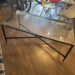 Glass And Steel Table