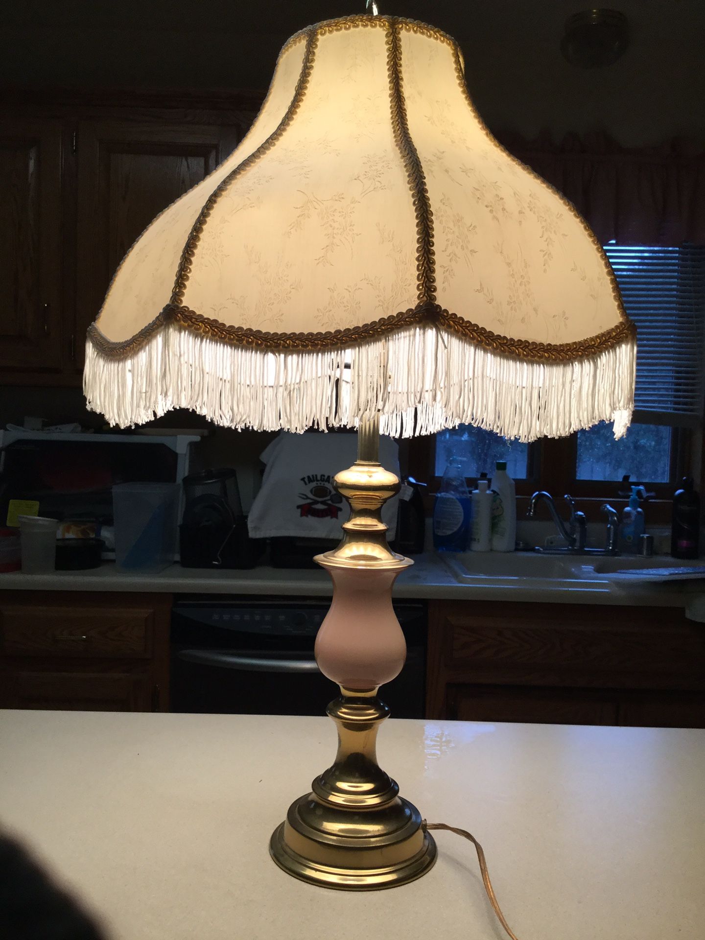 Vintage ceramic and brass lamp