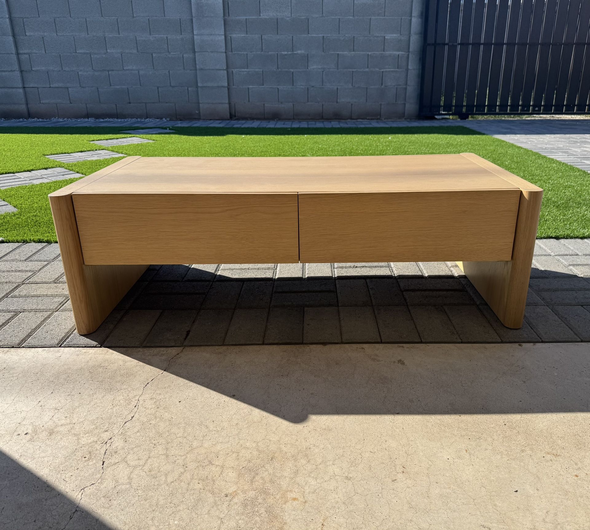 Torme 48" Storage Coffee Table - White Oak