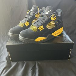 Jordan Air Jordan 4 Retro LS Thunder Black Yellow Men's Sneakers