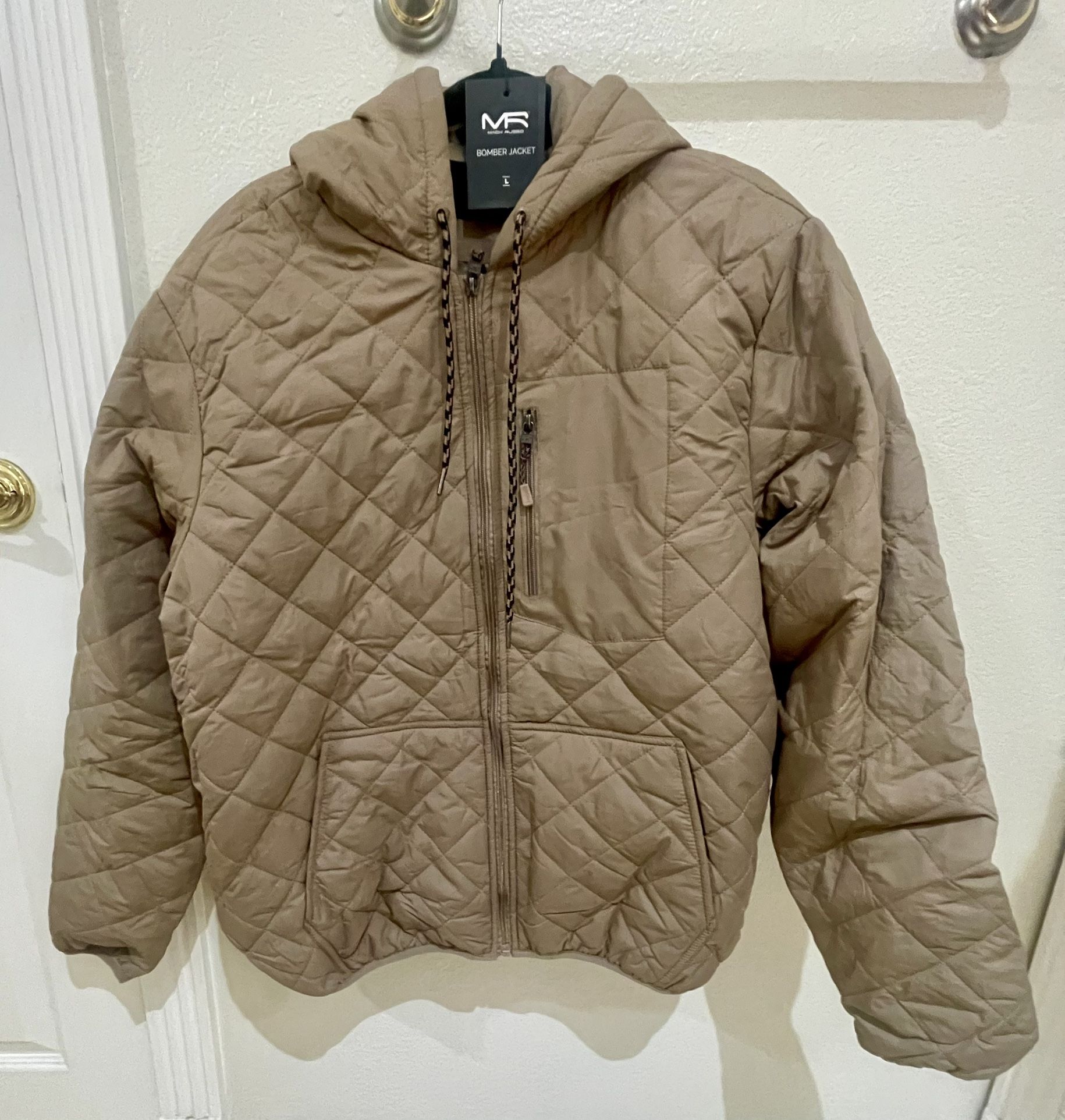 Men's Zip Front Hooded Bomber Jacket