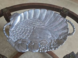 Gorham Turkey Platter Large 24 ¼” x 16 ½” Metal Aluminum Handles