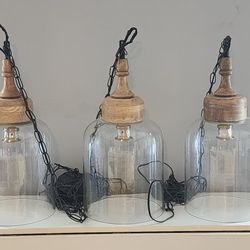 Set of 3 Industrial Farmhouse Pendant Lights