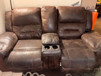 Brushed suede couch and love seat set