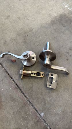 Silver Bathroom Door Knob with Lock