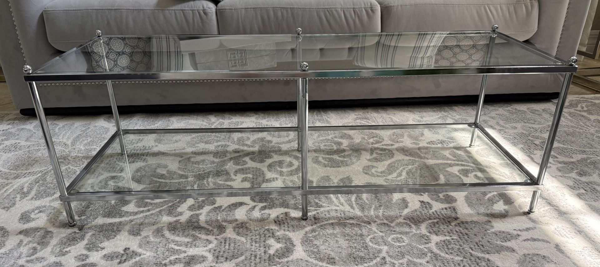 2 Tier Glass Coffee Table, Excellent Condition