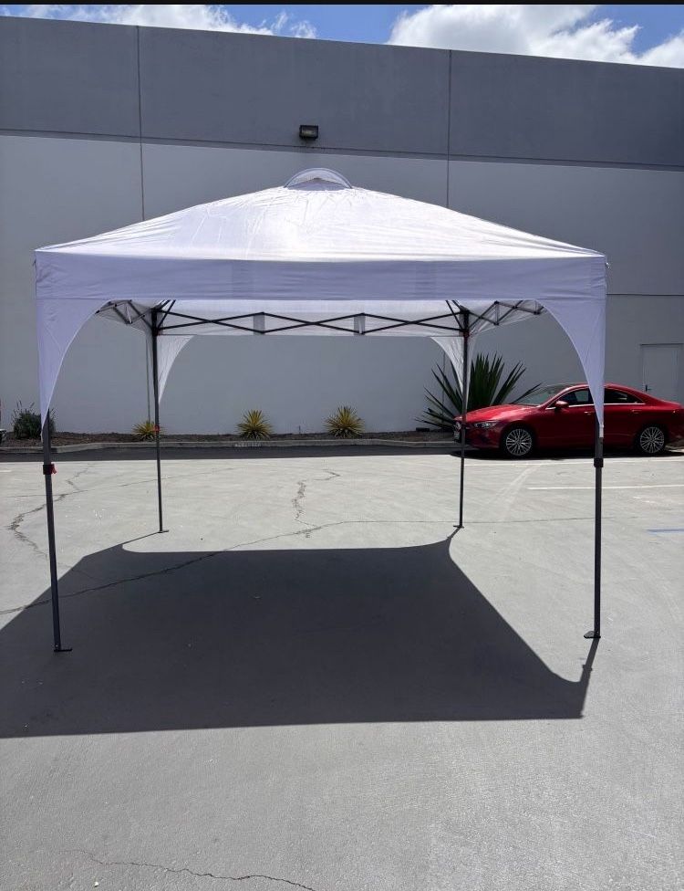 New 12x12 Pink Or White Eazy Pop Up Canopy W/ Ventilation Gazebo No assemble Tent Shade Outdoor(available In White And  Pink