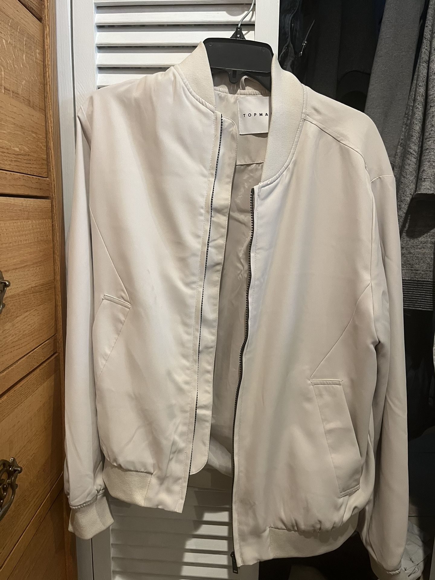 Topman Small White Bomber Jacket