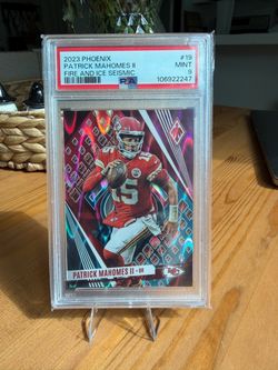 2023 Panini Phoenix Patrick Mahomes II Fire and Ice Seismic /50 PSA 9